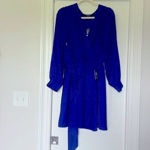 Blue silky dress. Express